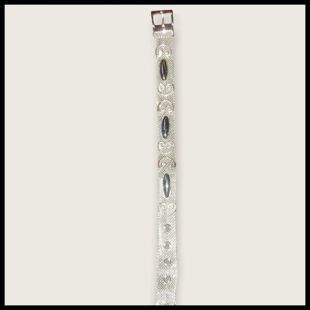 Vintage Silver Tone Mesh Bracelet